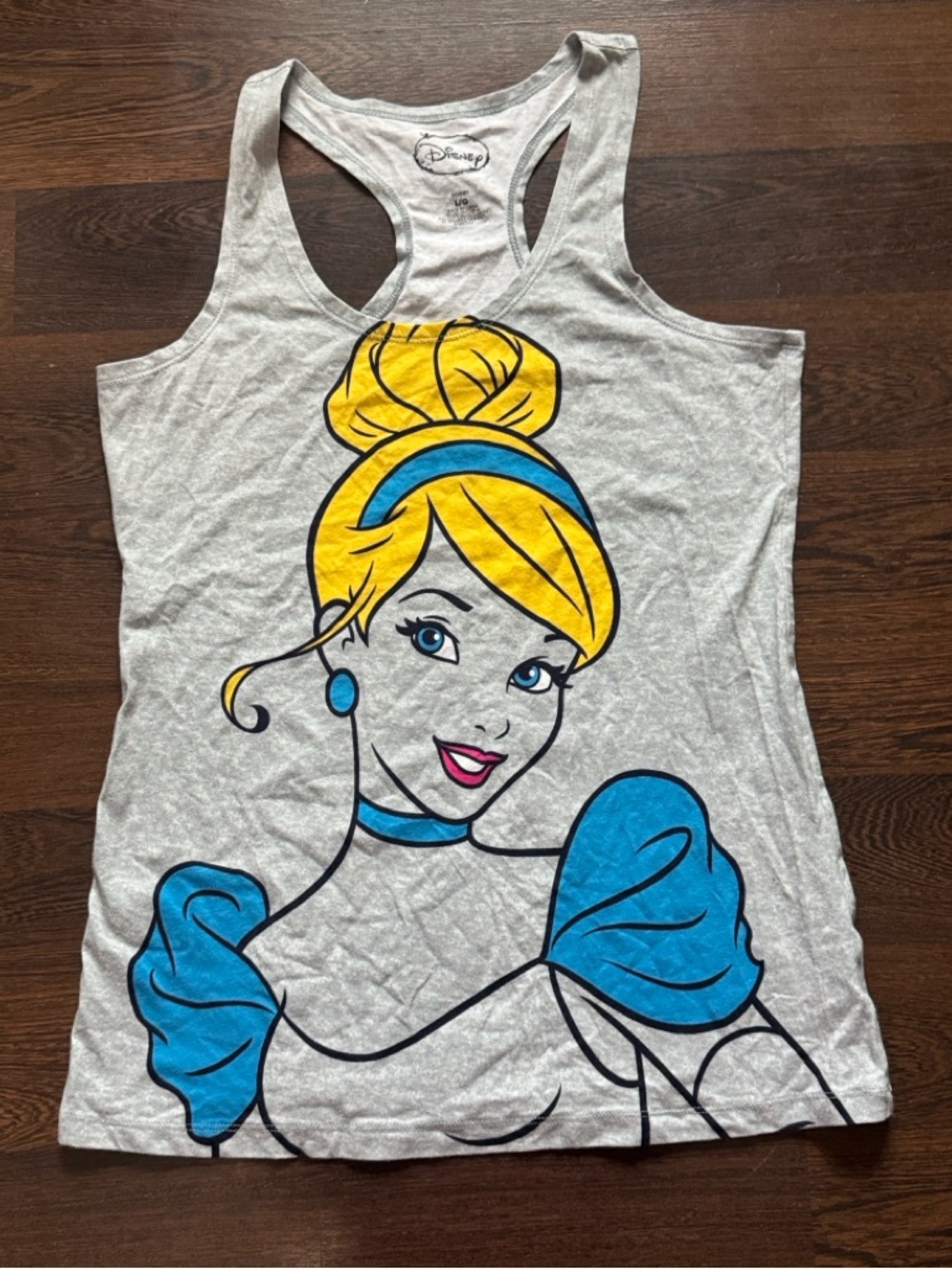 Disney Cinderella Racer Back Tank Top Gray Large